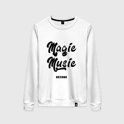 Свитшот хлопковый женский Magic Music Record Black on White, цвет: белый