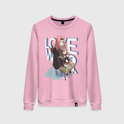 Свитшот хлопковый женский Chika and Miko, цвет: светло-розовый
