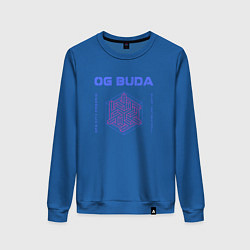 Свитшот хлопковый женский OG BUDA ОПГ СИТИ FREERIO SEXY DRILL, цвет: синий