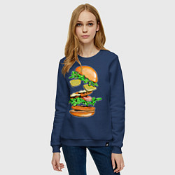 Свитшот хлопковый женский King Burger, цвет: тёмно-синий — фото 2