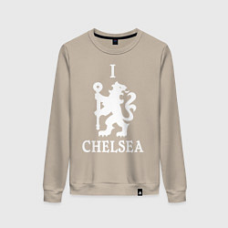 Свитшот хлопковый женский I LOVE CHELSEA, цвет: миндальный