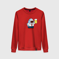 Свитшот хлопковый женский SHARK & BEER парная, цвет: красный