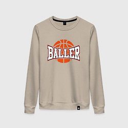 Свитшот хлопковый женский Baller, цвет: миндальный