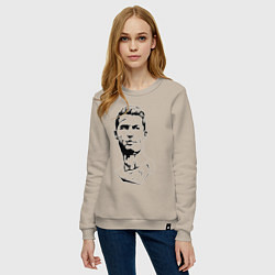 Свитшот хлопковый женский Ronaldo Manchester United Portugal, цвет: миндальный — фото 2