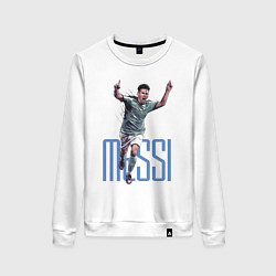 Свитшот хлопковый женский Lionel Messi Barcelona Argentina Striker!, цвет: белый