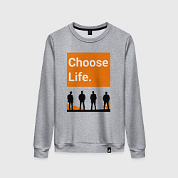 Свитшот хлопковый женский Choose Life, цвет: меланж