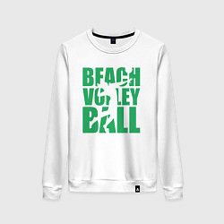 Свитшот хлопковый женский Beach Volleyball, цвет: белый