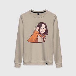 Свитшот хлопковый женский Haseul, цвет: миндальный
