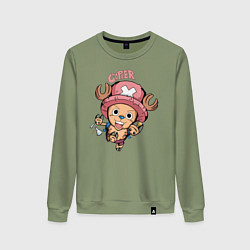 Свитшот хлопковый женский Тони Тони Чоппер One Piece, цвет: авокадо