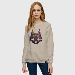 Свитшот хлопковый женский Stray: City Cat, цвет: миндальный — фото 2