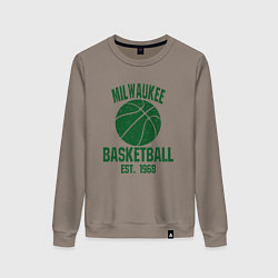 Свитшот хлопковый женский Milwaukee Basket, цвет: утренний латте