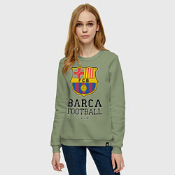Свитшот хлопковый женский Barcelona Football Club, цвет: авокадо — фото 2
