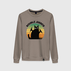 Свитшот хлопковый женский Двойная прививка, цвет: утренний латте