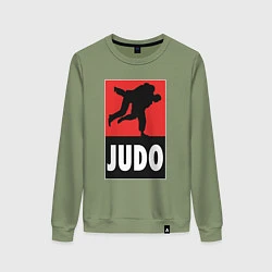 Свитшот хлопковый женский Judo, цвет: авокадо