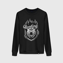 Свитшот хлопковый женский Hunting, цвет: черный