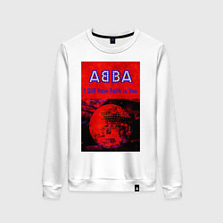 Свитшот хлопковый женский ABBA I still have Faith in you, цвет: белый