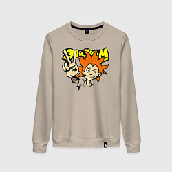 Свитшот хлопковый женский Элизиум рыжий, цвет: миндальный