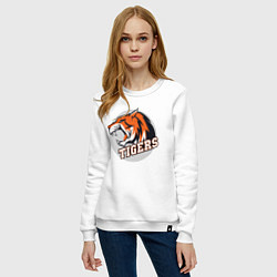 Свитшот хлопковый женский Sport Tigers, цвет: белый — фото 2