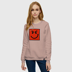 Свитшот хлопковый женский BON JOVI HAVE A NICE DAY SMILE LOGO, цвет: пыльно-розовый — фото 2