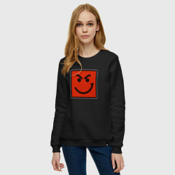 Свитшот хлопковый женский BON JOVI HAVE A NICE DAY SMILE LOGO, цвет: черный — фото 2