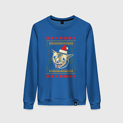 Женский свитшот Рождественский свитер кашляющий кот