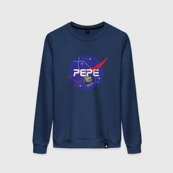 Свитшот хлопковый женский Pepe Pepe space Nasa, цвет: тёмно-синий