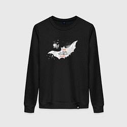 Свитшот хлопковый женский Halloween bat черный, хлопок, цвет: черный
