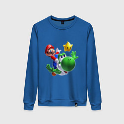 Свитшот хлопковый женский Mario&Yoshi, цвет: синий