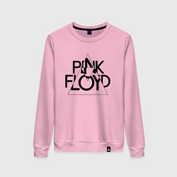 Свитшот хлопковый женский PINK FLOYD LOGO ПИНК ФЛОЙД, цвет: светло-розовый