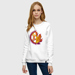 Свитшот хлопковый женский Autumn cycle style, цвет: белый — фото 2