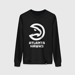 Свитшот хлопковый женский Атланта Хокс, Atlanta Hawks, цвет: черный