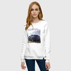 Свитшот хлопковый женский Lamborghini Urus Sport, цвет: белый — фото 2