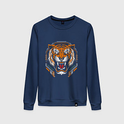 Свитшот хлопковый женский Tiger, цвет: тёмно-синий