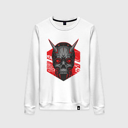 Свитшот хлопковый женский SHLSHK Cyber Skull Collection, цвет: белый