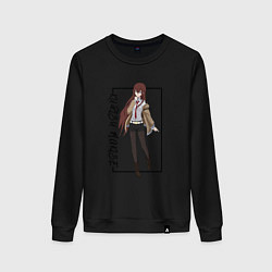 Свитшот хлопковый женский Курису Макисэ Врата Штейна, цвет: черный