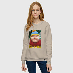 Свитшот хлопковый женский Eric Cartman 3D South Park, цвет: миндальный — фото 2