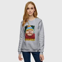 Свитшот хлопковый женский Eric Cartman 3D South Park, цвет: меланж — фото 2