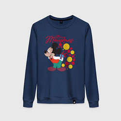 Свитшот хлопковый женский Mickey Merry Mousmas, цвет: тёмно-синий