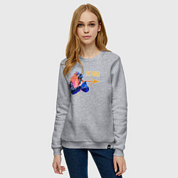 Свитшот хлопковый женский Знак the edge, цвет: меланж — фото 2