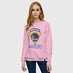 Свитшот хлопковый женский Golden State Warriors Голден Стейт НБА, цвет: светло-розовый — фото 2