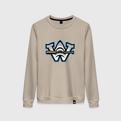 Свитшот хлопковый женский Wilmington sharks - baseball team, цвет: миндальный