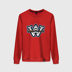 Свитшот хлопковый женский Wilmington sharks - baseball team, цвет: красный