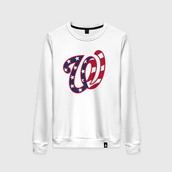 Свитшот хлопковый женский Washington Nationals - baseball team, цвет: белый