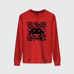 Свитшот хлопковый женский QR-Monster, цвет: красный