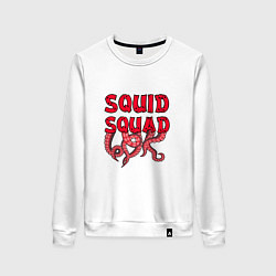 Свитшот хлопковый женский Squid Squad, цвет: белый