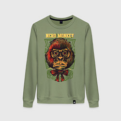 Женский свитшот Обезьяна ботан