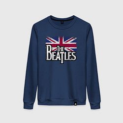 Свитшот хлопковый женский The Beatles Great Britain Битлз, цвет: тёмно-синий