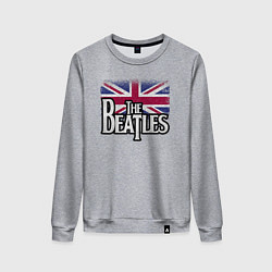 Свитшот хлопковый женский The Beatles Great Britain Битлз, цвет: меланж