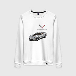 Свитшот хлопковый женский Chevrolet Corvette - Racing team, цвет: белый