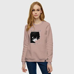 Свитшот хлопковый женский Хвост Феи Fairy Tail, Зереф Zeref, цвет: пыльно-розовый — фото 2